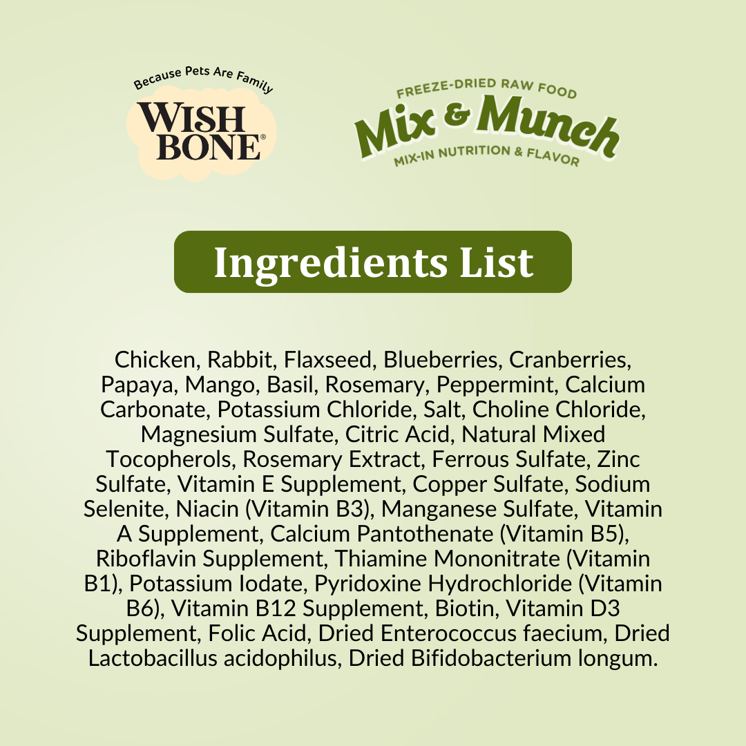 Wishbone Mix & Munch Freeze-Dried Raw Topper Lamb, Goat & Chicken for Dogs 350g