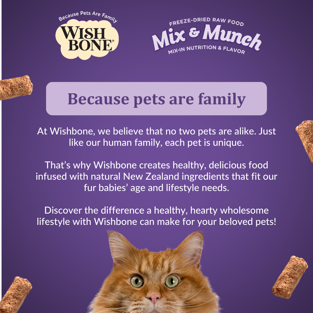 Wishbone Mix & Munch Freeze-Dried Raw Topper Beef & Ocean Fish for Cats 350g