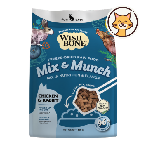 Wishbone Mix & Munch Freeze-Dried Raw Topper Chicken & Rabbit for Cats 350g