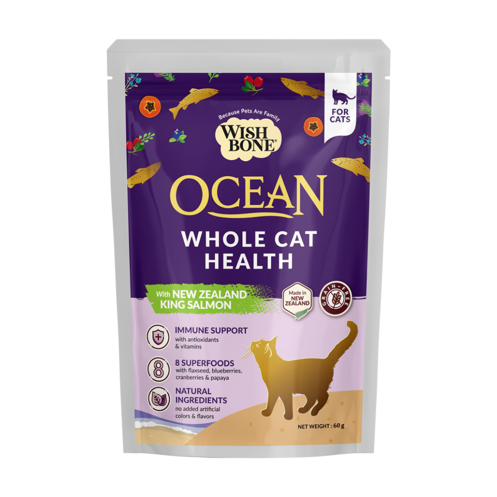 [Trial Pack] Wishbone Ocean New Zealand King Salmon, Gluten Free, Grain Free Dry Cat Food for Overall Pet Health