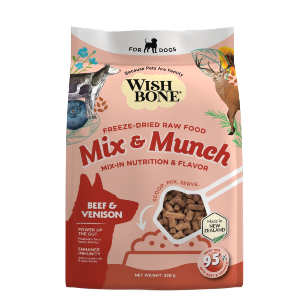 Wishbone Mix & Munch Freeze-Dried Raw Topper Beef & Venison For Dogs 350g