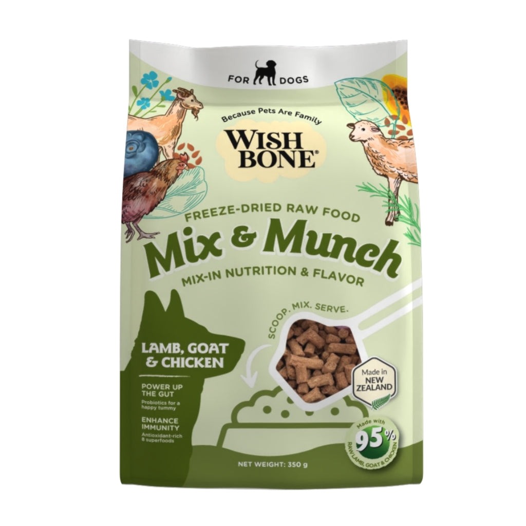 Wishbone Mix & Munch Freeze-Dried Raw Topper Lamb, Goat & Chicken For Dogs 350g