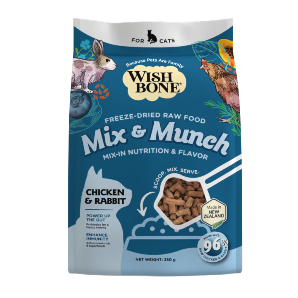 Wishbone Mix & Munch Freeze-Dried Raw Topper Chicken & Rabbit For Cats 350g