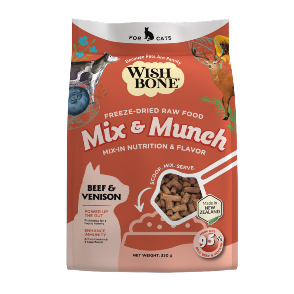 Wishbone Mix & Munch Freeze-Dried Raw Topper Beef & Venison For Cats 350g