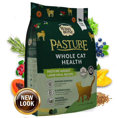 Wishbone Pasture New Zealand Lamb, Gluten Free, Grain Free Dry Cat Food for Overall Pet Health