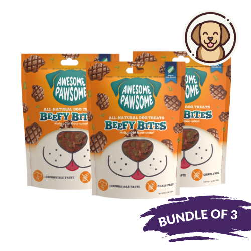 [Dog Treat Bundle of 3] Awesome Pawsome Beefy Bites 85g