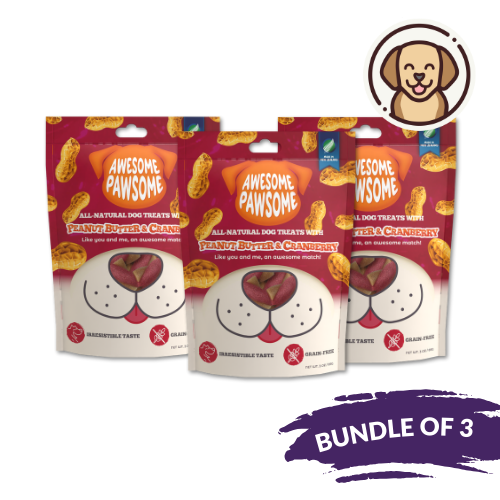 [Dog Treat Bundle of 3] Awesome Pawsome Peanut Butter and Cranberry 85g