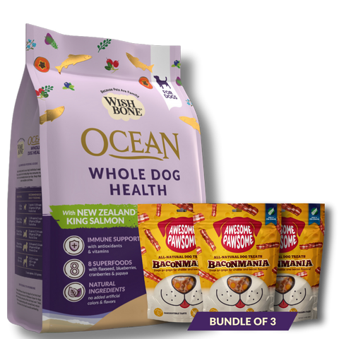 Wishbone Ocean New Zealand King Salmon, Gluten Free, Grain Free Dry Dog Food for Overall Pet Health