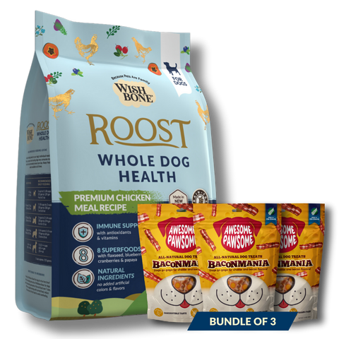 Wishbone Roost New Zealand Chicken, Gluten Free, Grain Free Dry Dog Food for Overall Pet Health