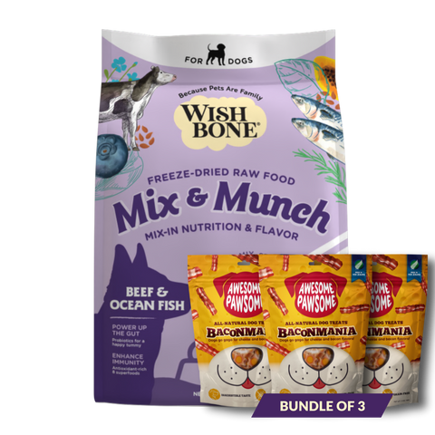 Wishbone Mix & Munch Freeze-Dried Raw Topper Beef & Ocean Fish For Dogs 350g