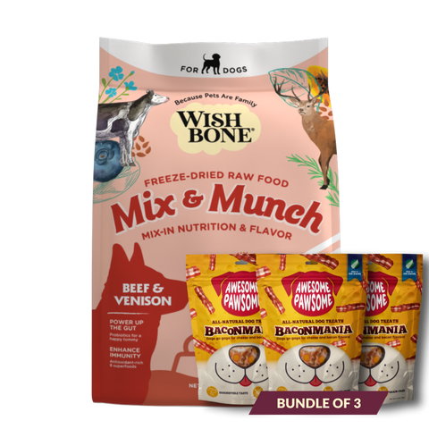 Wishbone Mix & Munch Freeze-Dried Raw Topper Beef & Venison For Dogs 350g