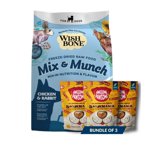 Wishbone Mix & Munch Freeze-Dried Raw Topper Chicken & Rabbit For Dogs 350g