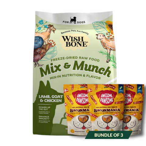 Wishbone Mix & Munch Freeze-Dried Raw Topper Lamb, Goat & Chicken For Dogs 350g