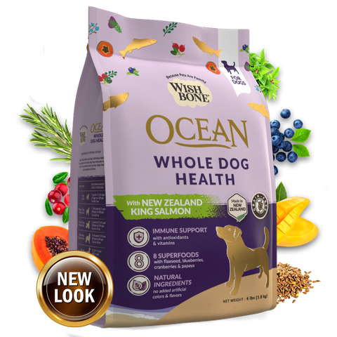 Wishbone Ocean New Zealand King Salmon, Gluten Free, Grain Free Dry Dog Food for Overall Pet Health