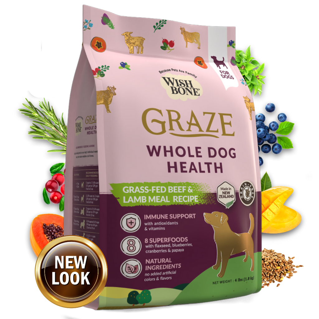 Wishbone Graze New Zealand Beef and Lamb, Gluten Free, Grain Free Dry Dog Food for Overall Pet Health