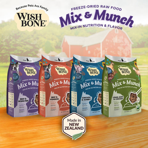 Wishbone Mix & Munch Freeze-Dried Raw Topper Beef & Ocean Fish For Cats 350g