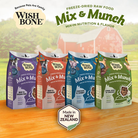 Wishbone Mix & Munch Freeze-Dried Raw Topper Lamb, Goat & Chicken For Cats 350g