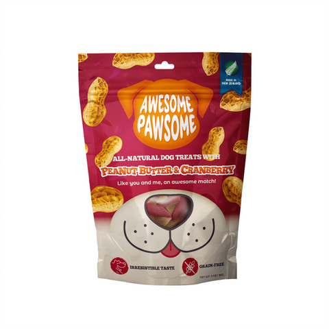 Awesome Pawsome All Natural Dog Treats Peanut Butter and Cranberry