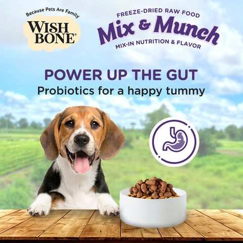 Wishbone Mix & Munch Freeze-Dried Raw Topper Beef & Ocean Fish For Dogs 350g