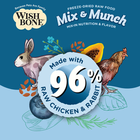 Wishbone Mix & Munch Freeze-Dried Raw Topper Chicken & Rabbit For Cats 350g