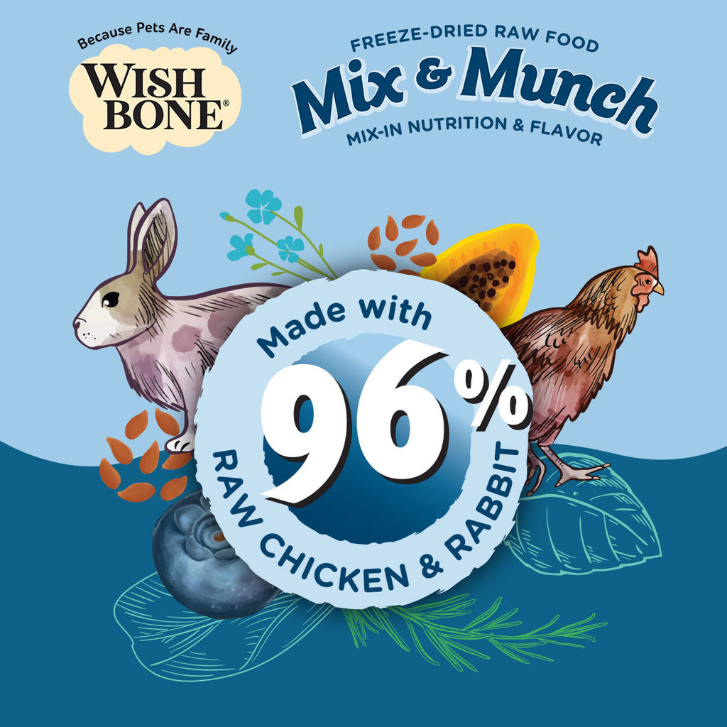 Wishbone Chicken & Rabbit Freeze-Dried Raw Topper for Dogs - 350g