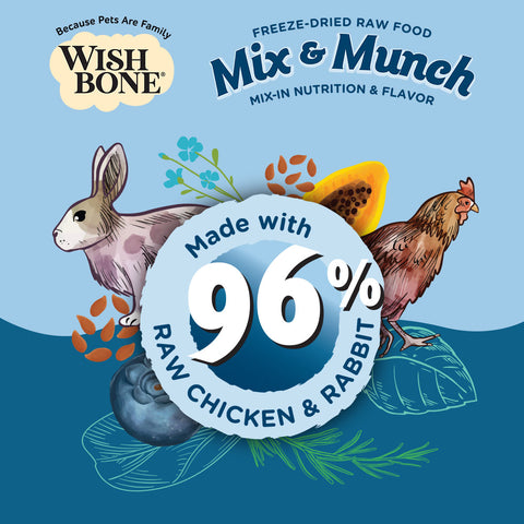 Wishbone Mix & Munch Freeze-Dried Raw Topper Chicken & Rabbit For Dogs 350g