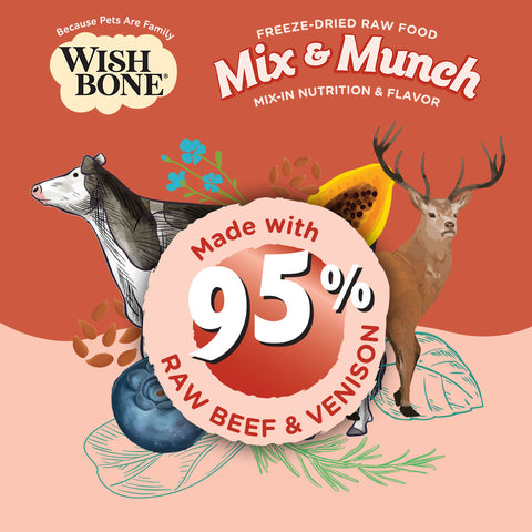 Wishbone Mix & Munch Freeze-Dried Raw Topper Beef & Venison For Cats 350g