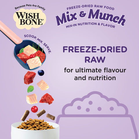 Wishbone Mix & Munch Freeze-Dried Raw Topper Beef & Ocean Fish For Dogs 350g