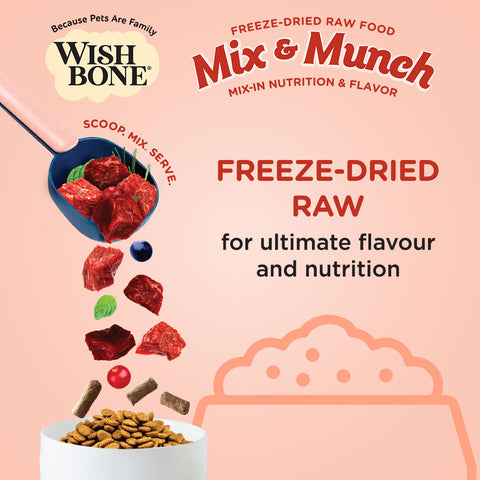 Wishbone Mix & Munch Freeze-Dried Raw Topper Beef & Venison For Dogs 350g