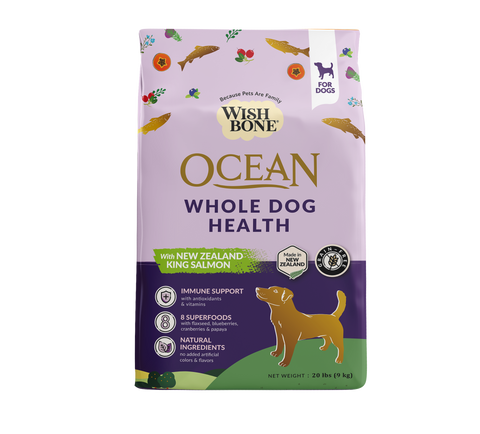 Wishbone Ocean New Zealand King Salmon, Gluten Free, Grain Free Dry Dog Food for Overall Pet Health