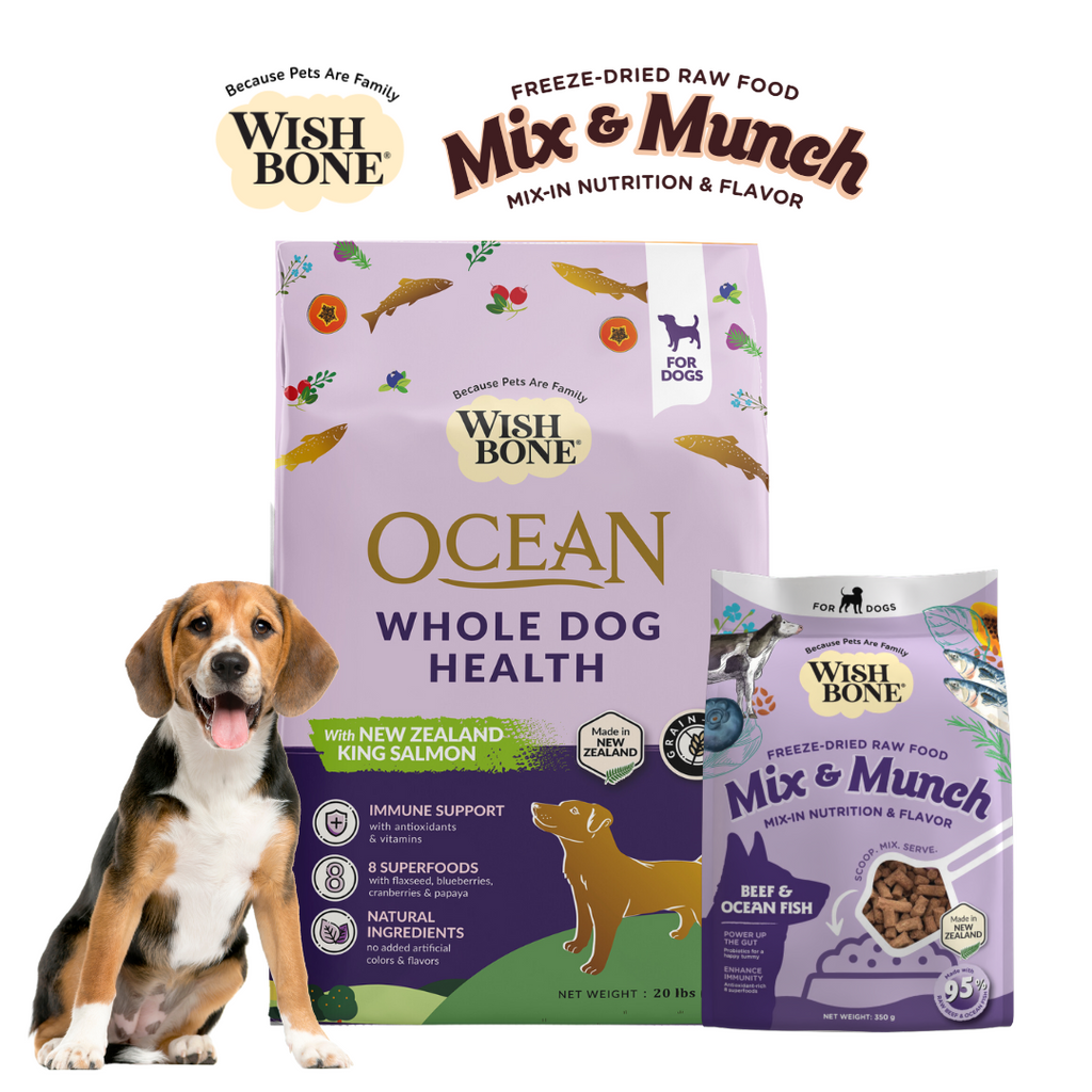 Wishbone Dog Dry Food and Mix Munch Freeze Dried Raw Topper Dog Bund Wishbone Singapore