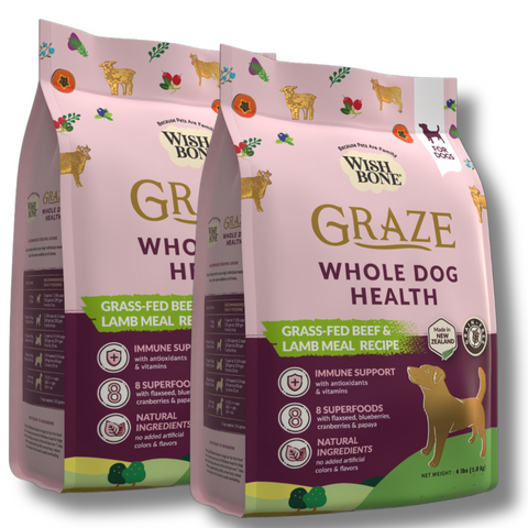 Wishbone Graze New Zealand Beef and Lamb, Gluten Free, Grain Free Dry Dog Food for Overall Pet Health