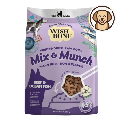 Wishbone Mix & Munch Freeze-dried Raw Topper Beef and Ocean Fish For Dog 350g