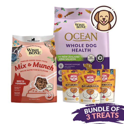 [Dog Ultimate Feed Bundle] Wishbone Dry Dog Food + Freeze-Dried Raw Topper + Treat