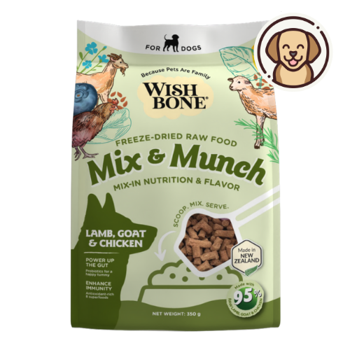 Wishbone Lamb, Goat & Chicken Freeze-Dried Raw Topper for Dogs 350g