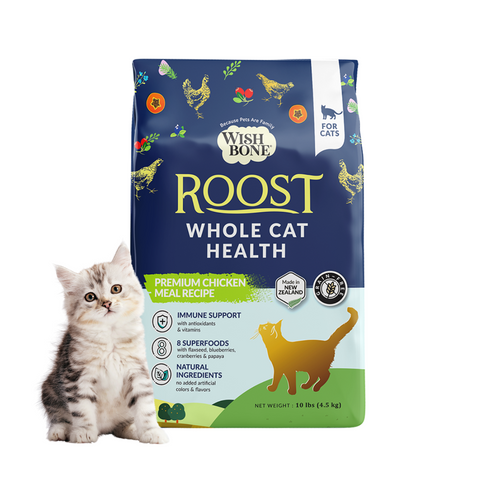 Wishbone Roost New Zealand Chicken, Gluten Free, Grain Free Dry Cat Food for Overall Pet Health