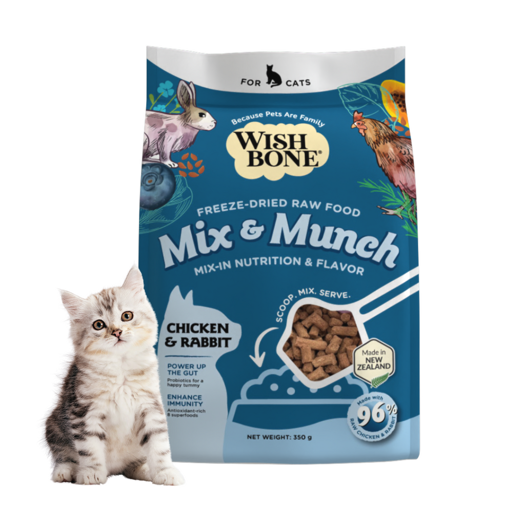 Wishbone Mix & Munch Freeze-Dried Raw Topper Chicken & Rabbit For Cats