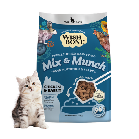 Wishbone Mix & Munch Freeze-Dried Raw Topper Chicken & Rabbit For Cats 350g