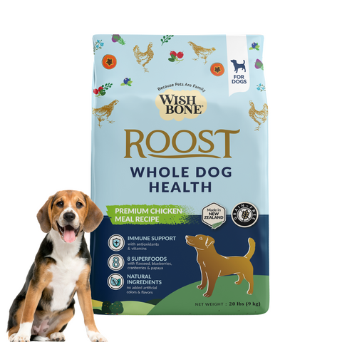 Wishbone Roost New Zealand Chicken, Gluten Free, Grain Free Dry Dog Food for Overall Pet Health