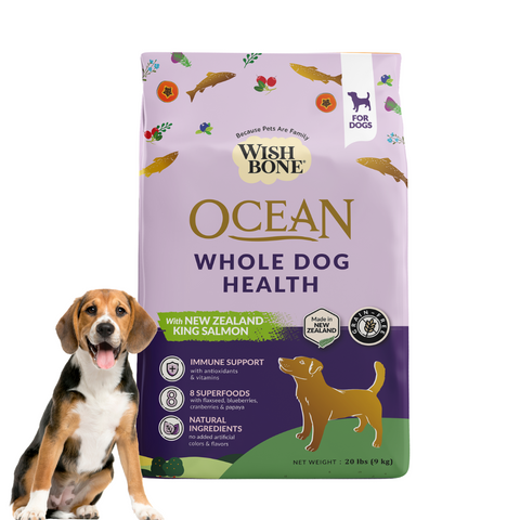 Wishbone Ocean New Zealand King Salmon, Gluten Free, Grain Free Dry Dog Food for Overall Pet Health