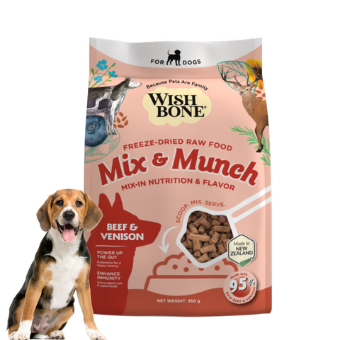 Wishbone Mix & Munch Freeze-Dried Raw Topper Beef & Venison For Dogs 350g