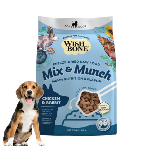 Wishbone Mix & Munch Freeze-Dried Raw Topper Chicken & Rabbit For Dogs 350g